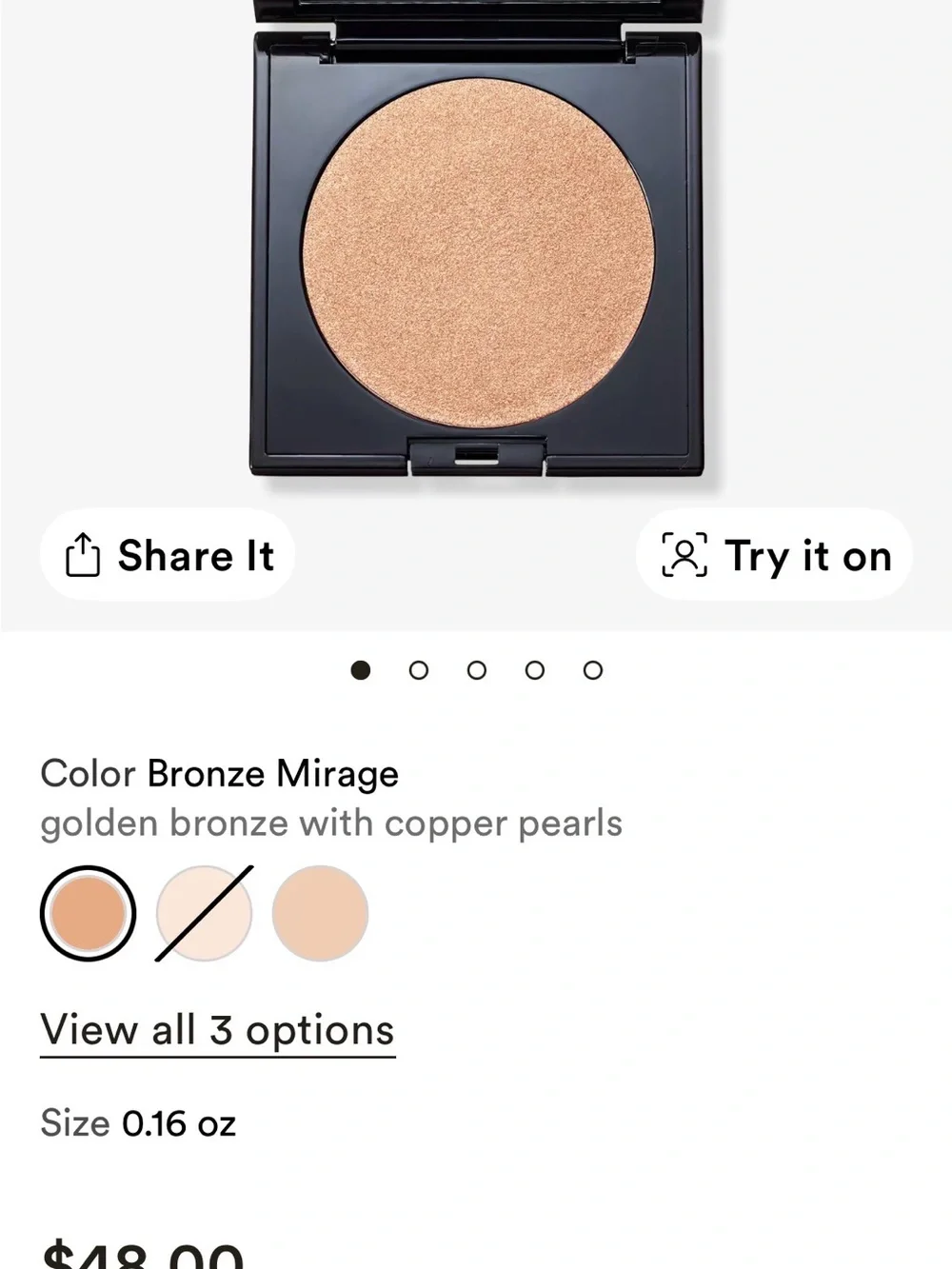 Pat McGrath Divine Glow Highlight - bronze mirage 48.00 retail
